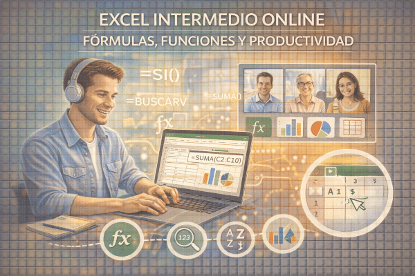 curso excel intermedio online formulas funciones productividad hojas de cálculo